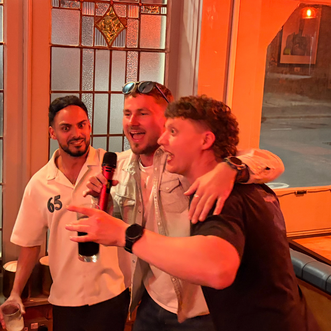 Karaoke can be scary when you realise the high notes are coming